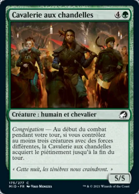 Cavalerie aux chandelles, carte Magic MID 175 — extension Innistrad : chasse de minuit