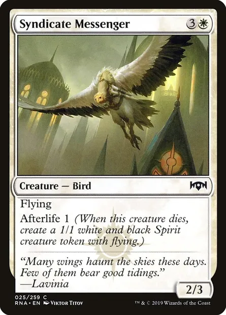 Syndicate Messenger, Magic card RNA 25 — Ravnica Allegiance set