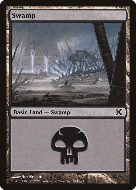 Swamp, Magic card 10E 374 — Tenth Edition set