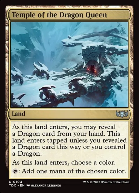 Temple of the Dragon Queen, Magic card TDC 104 — Tarkir: Dragonstorm Commander set
