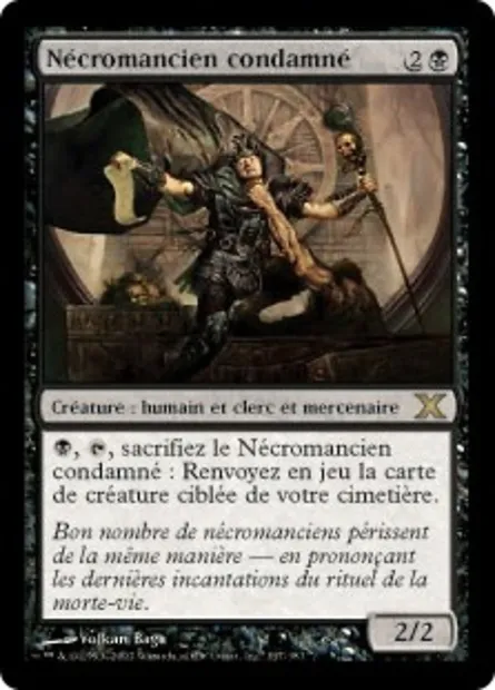 Nécromancien condamné, carte Magic 10E 137 — extension Dixième édition