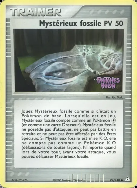 Mystérieux fossile, carte Pokémon HP 92 — extension EX Fantômes Holon