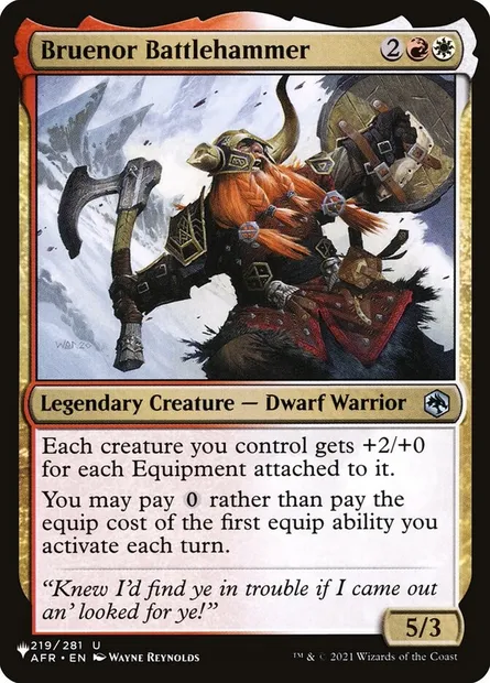 Bruenor Battlehammer, Magic card PLST AFR-219 — The List set