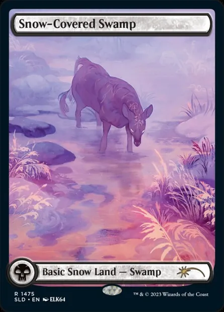 Marais enneigé, carte Magic SLD 1475 — extension Secret Lair Drop