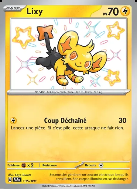 Lixy, carte Pokémon PAF 135 — extension Destinées de Paldea