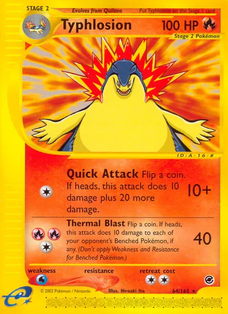 Typhlosion, Pokémon card EX 64 — Expedition Base Set set