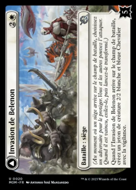 Invasion de Belenon // Antienne de guerre de Belenon, carte Magic MOM 20 — extension L'invasion des machines