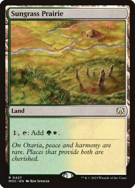 Sungrass Prairie, Magic card MOC 427 — March of the Machine Commander set