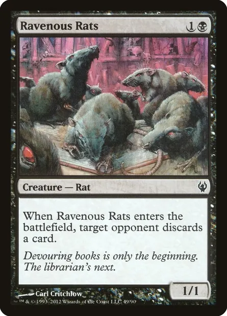 Ravenous Rats, Magic card DDJ 49 — Duel Decks: Izzet vs. Golgari set