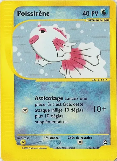 Poissirène, carte Pokémon AQ 78 — extension Aquapolis