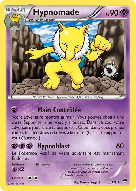 Hypnomade, carte Pokémon FFI 36 — extension Poings Furieux