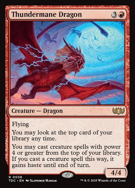 Thundermane Dragon, Magic card TDC 38 — Tarkir: Dragonstorm Commander set