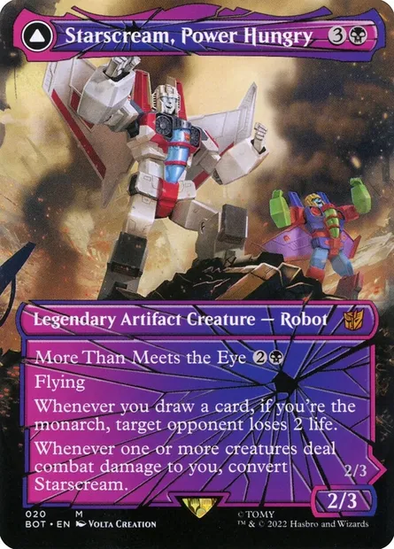 Starscream, Power Hungry // Starscream, Seeker Leader, Magic card BOT 20 — Transformers set