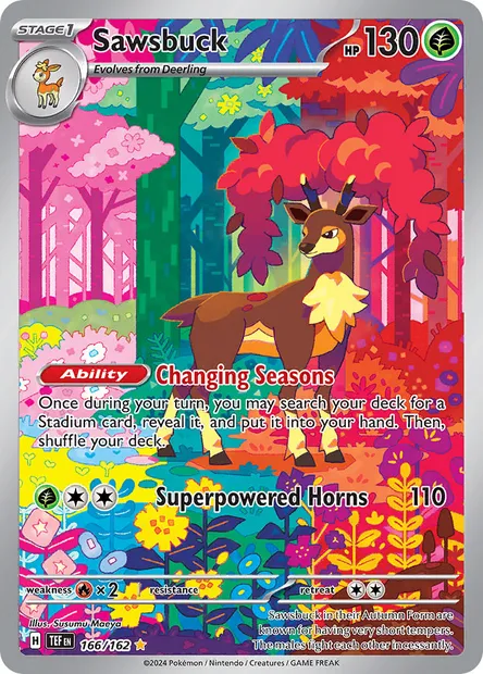 Sawsbuck, Pokémon card TEF 166 — Temporal Forces set