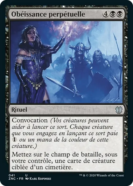 Obéissance perpétuelle, carte Magic ZNC 41 — extension Zendikar Rising Commander