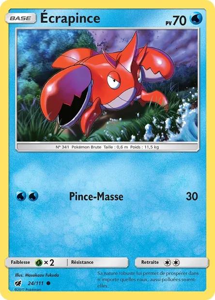 Écrapince, carte Pokémon CIN 24 — extension Invasion Carmin