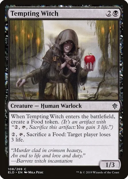 Tempting Witch, Magic card ELD 108 — Throne of Eldraine set