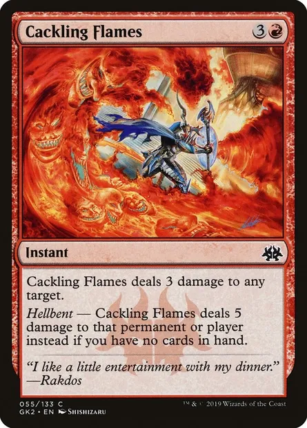 Cackling Flames, Magic card GK2 55 — RNA Guild Kit set