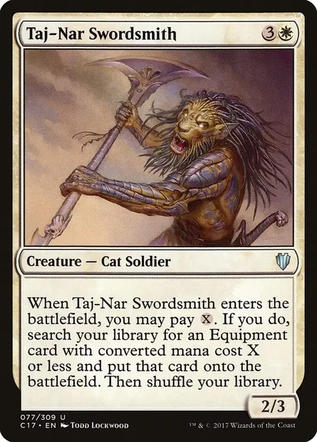 Taj-Nar Swordsmith, Magic card C17 77 — Commander 2017 set