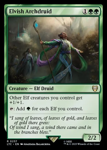 Elvish Archdruid, Magic card LTC 237 — Tales of Middle-earth Commander set