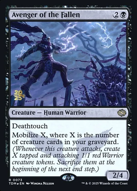 Avenger of the Fallen, Magic card PTDM 73s — Tarkir: Dragonstorm Promos set