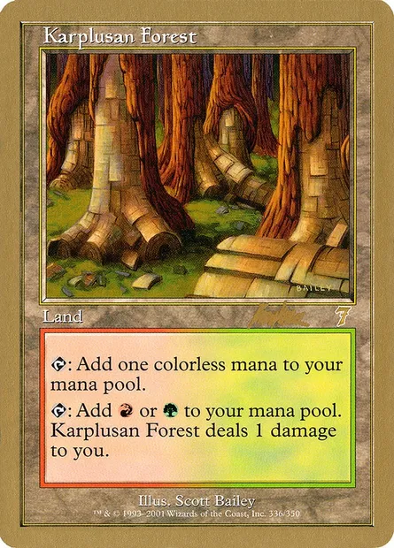 Karplusan Forest, Magic card WC02 bk336 — World Championship Decks 2002 set