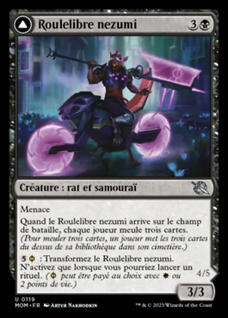 Roulelibre nezumi // Roulechair hideux, carte Magic MOM 119 — extension L'invasion des machines