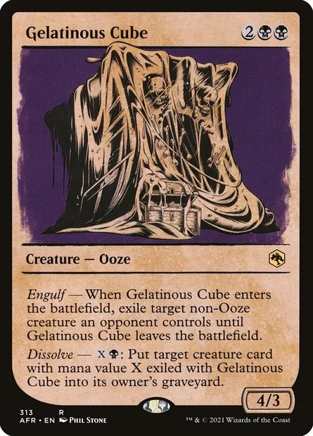 Gelatinous Cube, Magic card AFR 313 — Adventures in the Forgotten Realms set