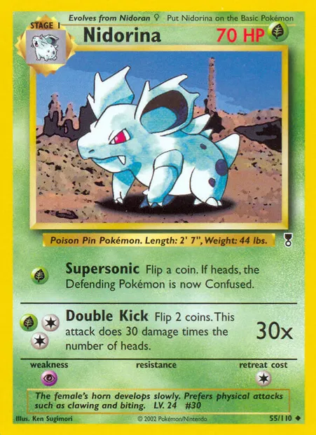 Nidorina, Pokémon card LC 55 — Legendary Collection set