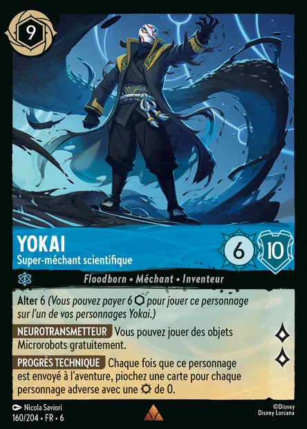 Yokai - Super-méchant scientifique, carte Disney Lorcana CH6-160 — extension La Mer Azurite