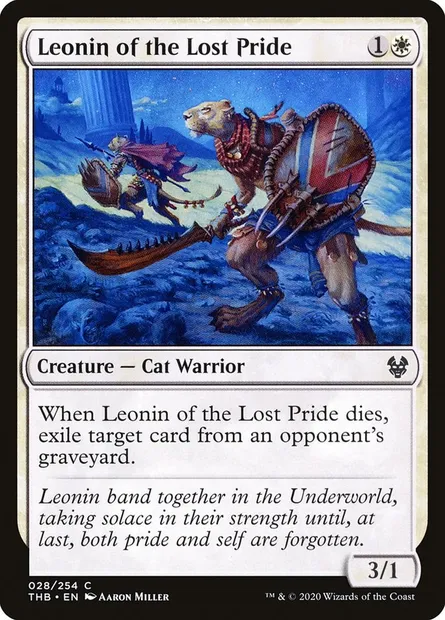 Leonin of the Lost Pride, Magic card THB 28 — Theros Beyond Death set
