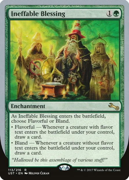 Ineffable Blessing, carte Magic UST 113a — extension Unstable