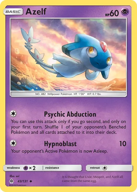 Azelf, Pokémon card FLI 43 — Forbidden Light set