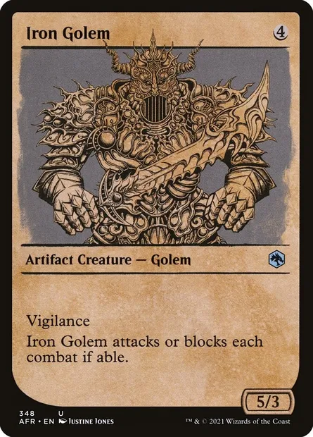 Iron Golem, Magic card AFR 348 — Adventures in the Forgotten Realms set