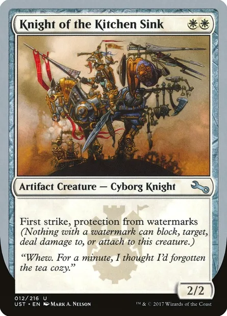 Knight of the Kitchen Sink, Magic card UST 12f — Unstable set