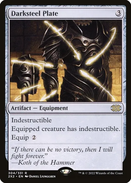 Darksteel Plate, Magic card 2X2 304 — Double Masters 2022 set