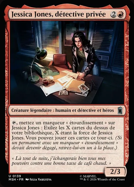 Jessica Jones, détective privée, carte Magic MSH 139 — extension Marvel Super Heroes