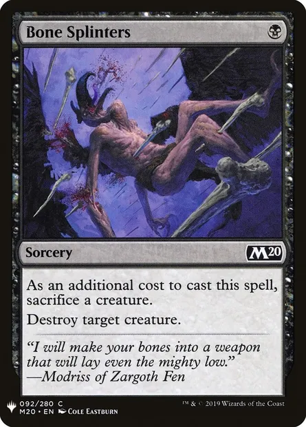 Bone Splinters, Magic card PLST M20-92 — The List set