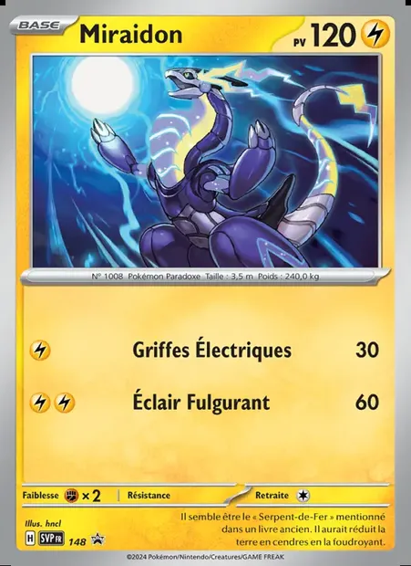 Miraidon, carte Pokémon PR-SV 148 — extension SVP Black Star Promos