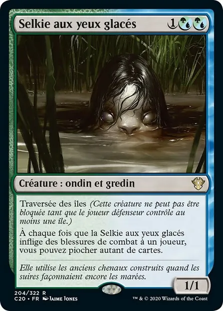 Selkie aux yeux glacés, carte Magic C20 204 — extension Commander 2020