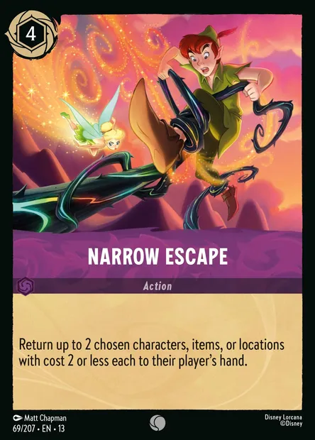 Narrow Escape, Disney Lorcana card CH13-069 — Attack of the Vine! set