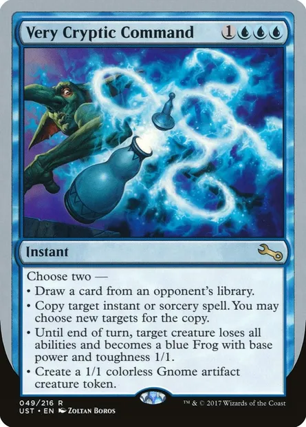 Very Cryptic Command, carte Magic UST 49c — extension Unstable