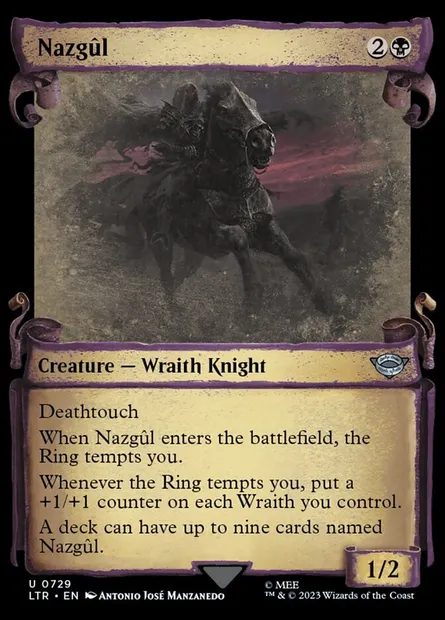 Nazgûl, carte Magic LTR 729 — extension Le Seigneur des Anneaux : chroniques de la Terre du Milieu
