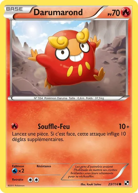 Darumarond, carte Pokémon BLW 23 — extension Noir & Blanc