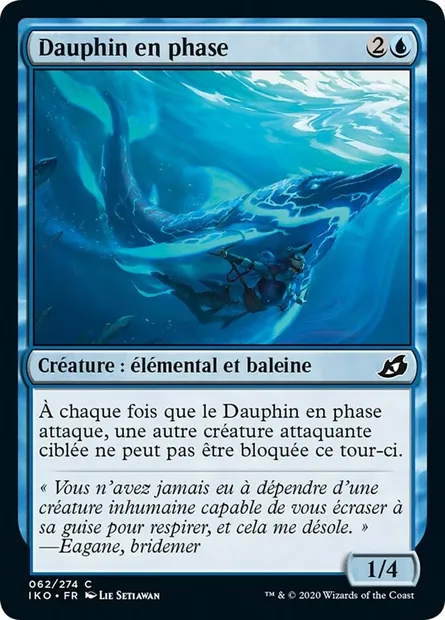 Dauphin en phase, carte Magic IKO 62 — extension Ikoria: Lair of Behemoths