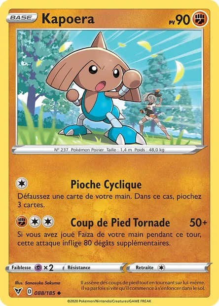 Kapoera, carte Pokémon VIV 88 — extension Voltage Éclatant