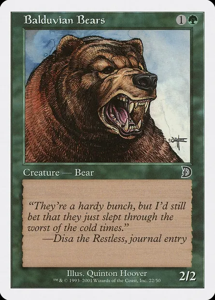 Balduvian Bears, Magic card DKM 22 — Deckmasters set