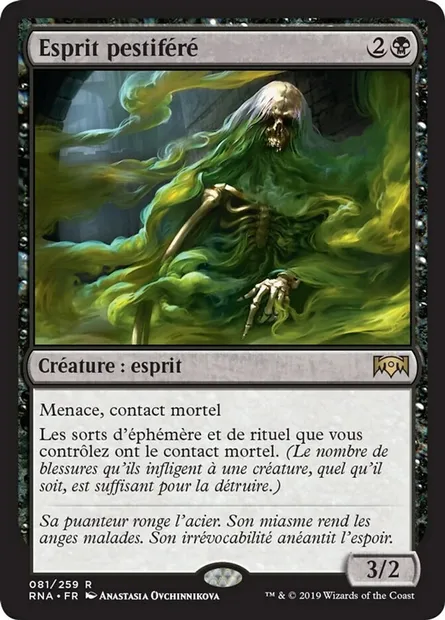 Esprit pestiféré, carte Magic RNA 81 — extension L'allégeance de Ravnica
