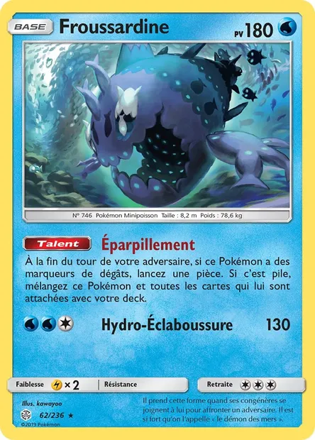 Froussardine, carte Pokémon CEC 62 — extension Éclipse Cosmique