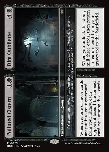 Polluted Cistern // Dim Oubliette, Magic card DSC 23 — Duskmourn: House of Horror Commander set